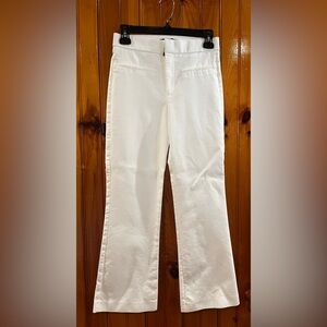 Zara cropped flare pants in white Size Small